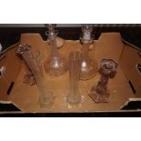 2 Decanters & other glass ware
