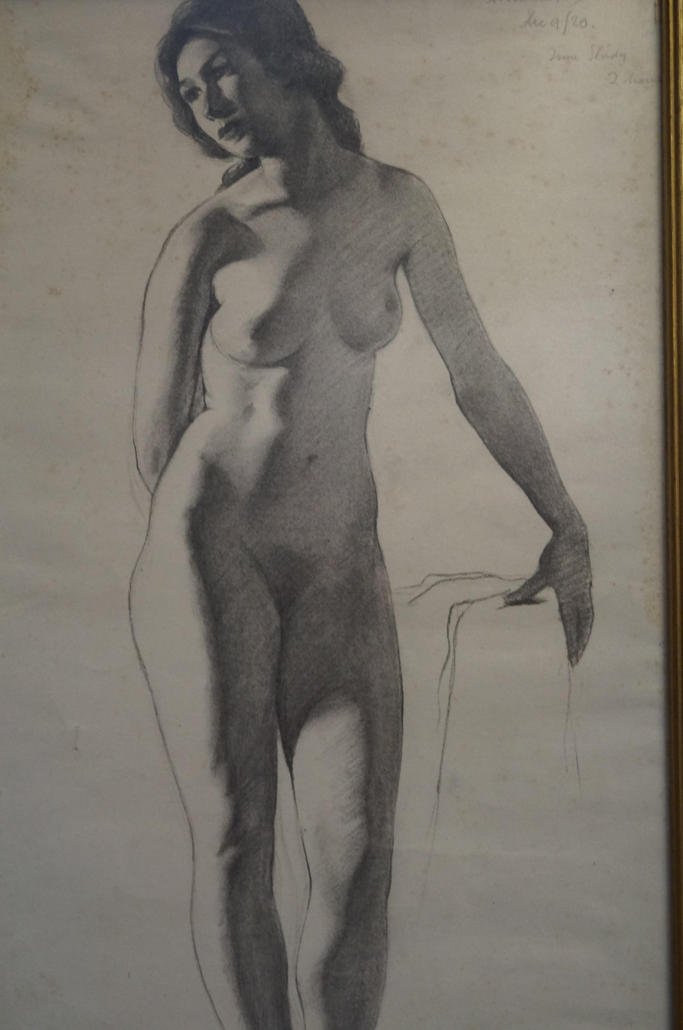 Pencil drawing of a nude lady