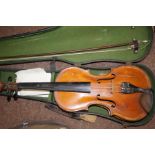 Cased Two piece Back Violin