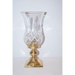 Waterford crystal brass & glass candle holder