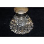 Silver top crystal inkwell a/f