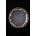Silver mounted circular photograph frame (un glaze
