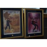 2 Signed Elvis Presley prints with commemorative c