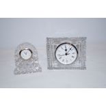 Waterford crystal mantel clock together with an Ed