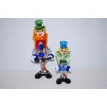 2 art glass clowns tallest 31 cm