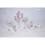 Collection of crystal ornaments some swarovski