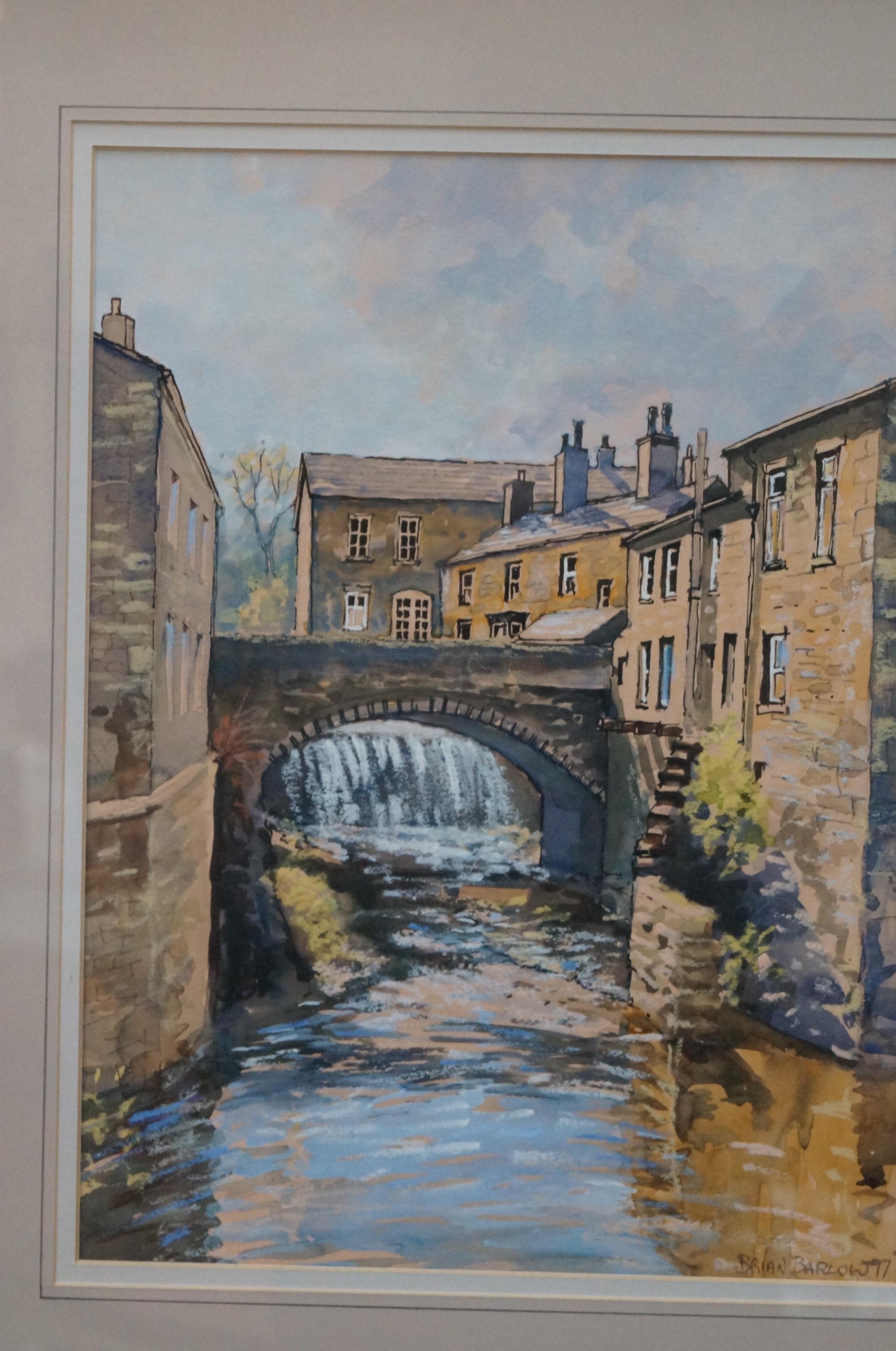 Framed watercolour & pastel hawes on a summers day