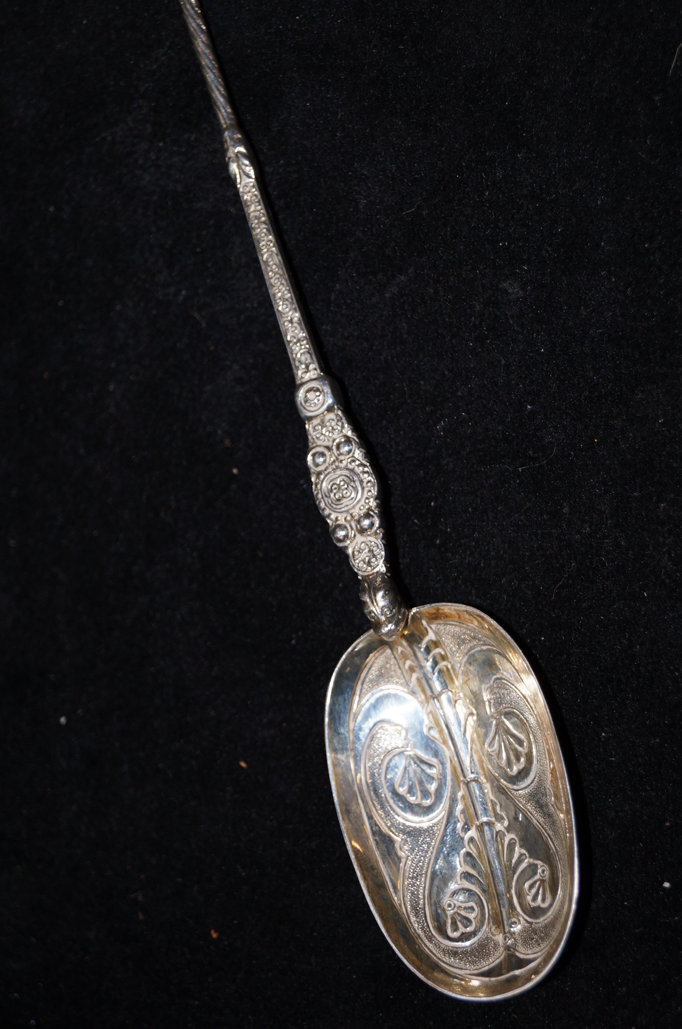 Large silver anointing spoon Weight 34 g