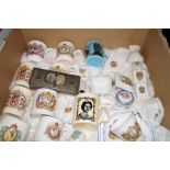 Box of commemorative cups & crested ware