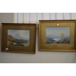 Pair of early watercolours framed & mounted signed