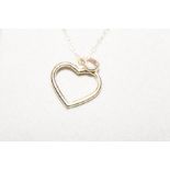 9ct Gold chain with heart shaped pendant
