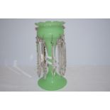 Opaque green glass centre piece Height 29 cm