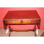 Reproduction 2 drawer, drop leaf hall table