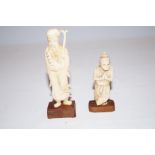 2 Ivory oriental figures Tallest 12 cm