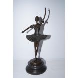 Bronze figure of a ballerina on a plinth Height 30