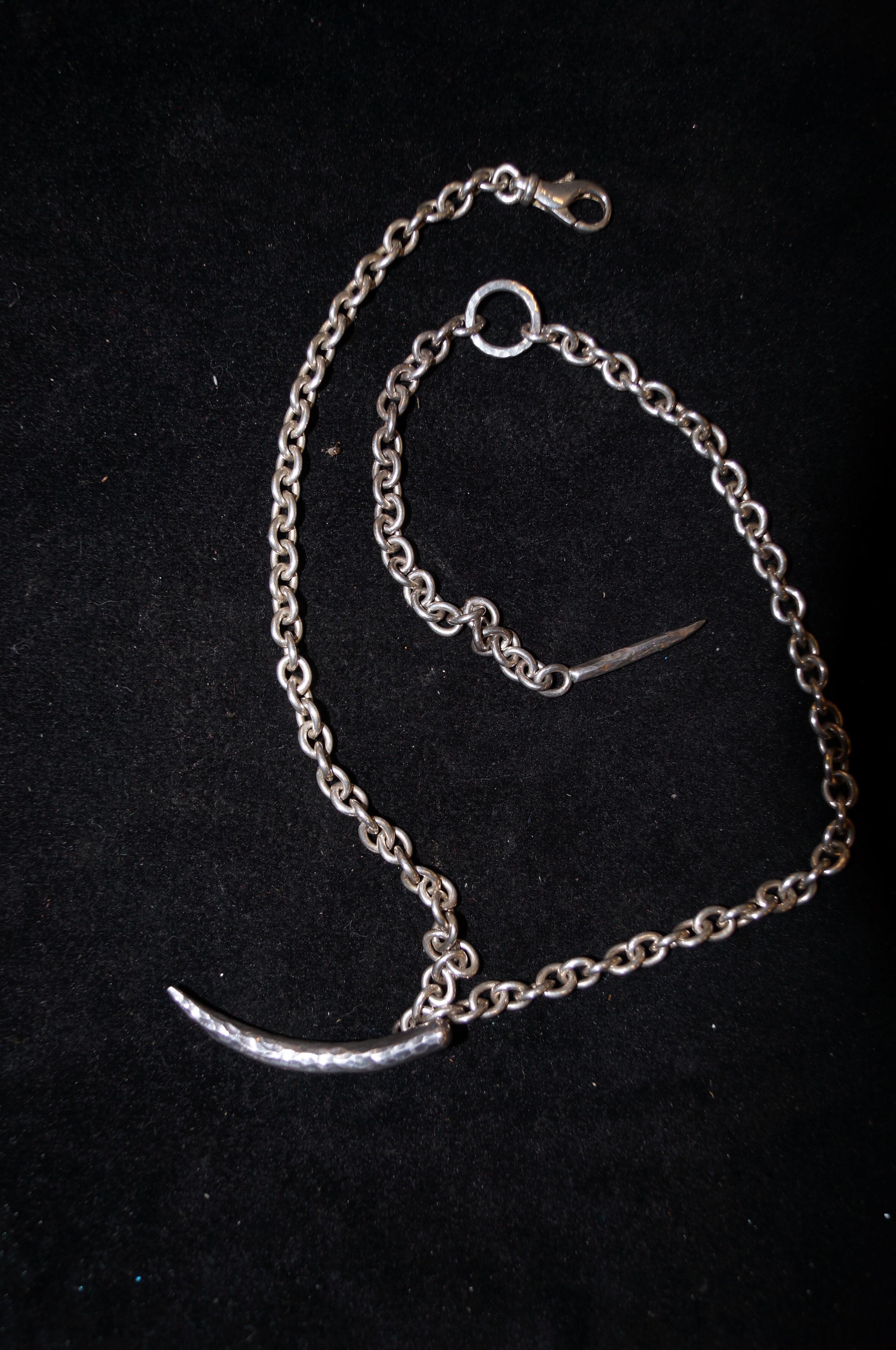 Fully hallmarked silver belchure chain with 2 pend