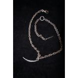 Fully hallmarked silver belchure chain with 2 pend