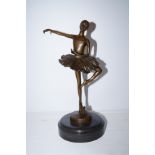 Bronze figure of a ballerina on a plinth Height 28