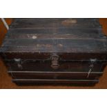 Vintage travel chest related to the Cunard