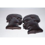 Pair of ethnic wall masks