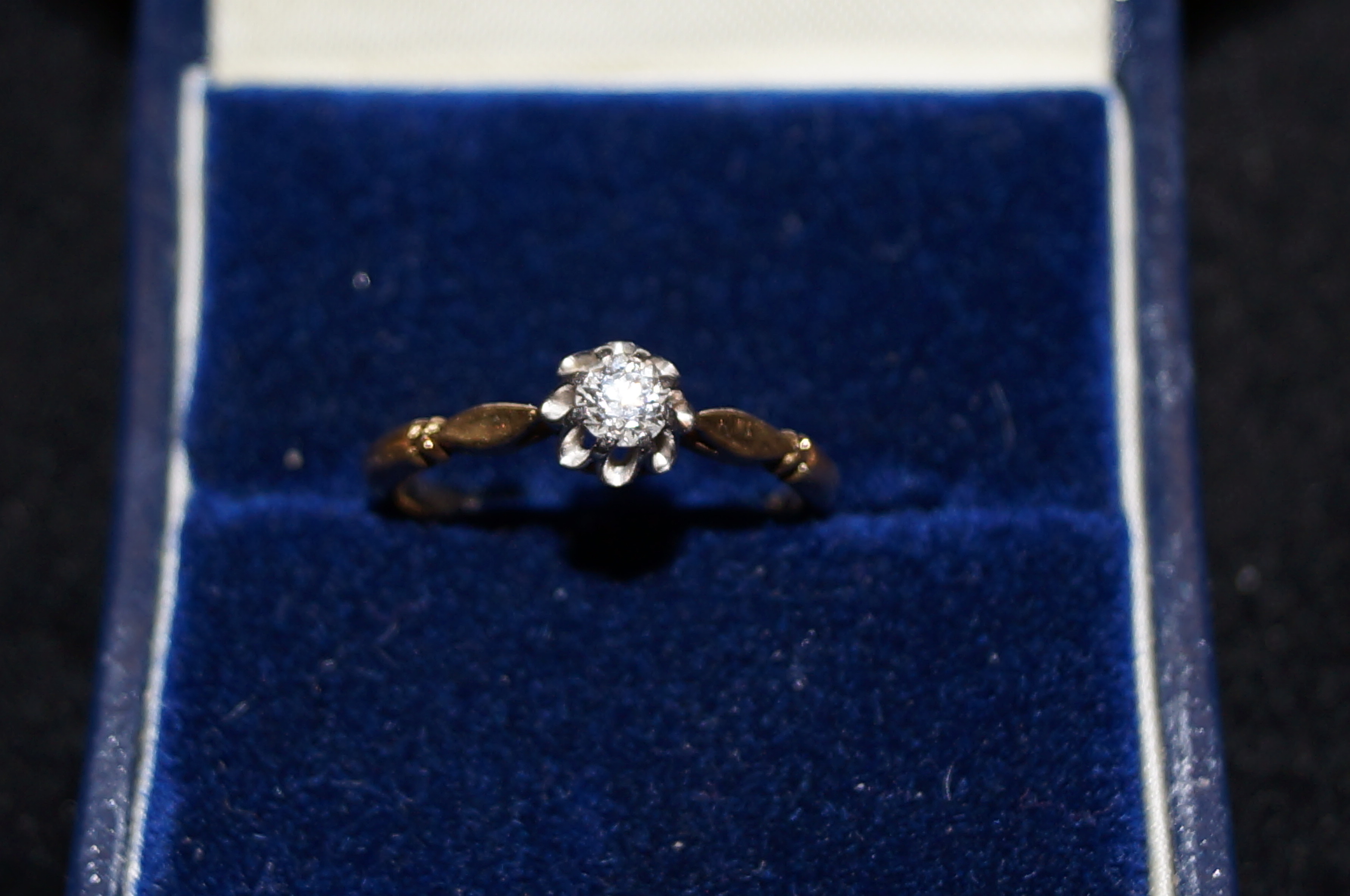 18ct Gold solitaire diamond ring Size K