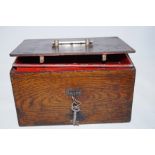 Vintage metal safe box with key