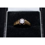 18ct Gold solitaire diamond ring Size R