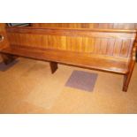 Gothic style pine church pew Length approximately