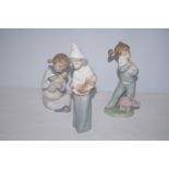 Lladro figure of a young girl together with 2 Nao