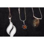3 Silver chains & pendants