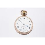 9ct gold pocket watch with sub second dial. Curren