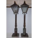 Pair of extenrnal pillar lamps Height 84 cm