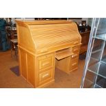 Golden oak roll top desk by Whalen