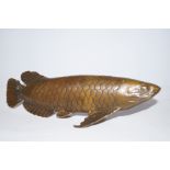 Bronze figure of a carp Height 29 cm