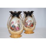 Pair of Victorian Staffordshire vases Height 27 cm
