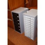 2 small filing cabinets
