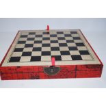 Chinese chess set figures under board