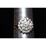9ct Gold cluster ring Size R
