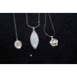 3 Silver chains & pendants
