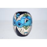 Moorcroft rennie rose blue vase Height 10 cm