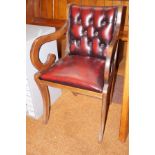 Ox blood buttoned leather desk chair