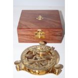 Boxed sundial & compass