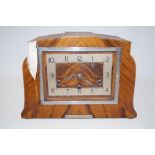 Walnut art deco mantel clock (area of paint needs