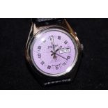 1976 Ricoh wristwatch with purple dial day/date