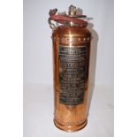 Vintage copper fire extinguisher full