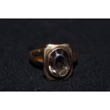 15ct Gold ring set with smokey quartz Size H