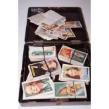 Paper mache box containing cigarette cards