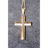 9ct Gold cross pendant & chain