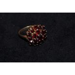 9ct Gold dress ring set with garnets Size N