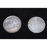 Victorian double florin dated 1890 together with V